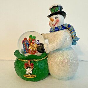 Christopher Radko Mica Glitter Snowman Snow Globe Presents Home For The Holidays
